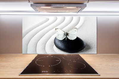 Kitchen splashback Zen stone and butterfly