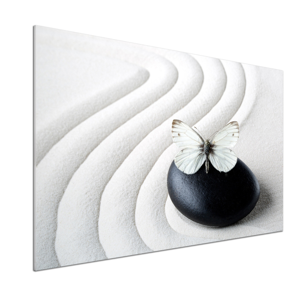 Kitchen splashback Zen stone and butterfly