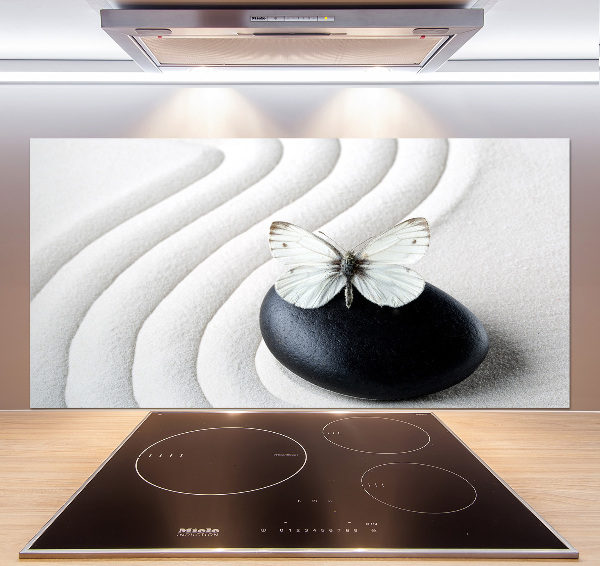 Kitchen splashback Zen stone and butterfly