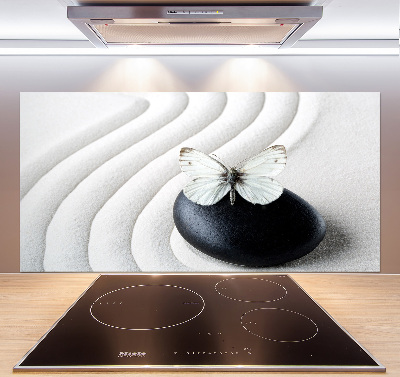 Kitchen splashback Zen stone and butterfly