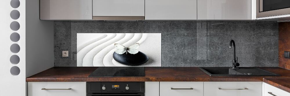 Kitchen splashback Zen stone and butterfly