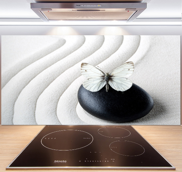 Kitchen splashback Zen stone and butterfly