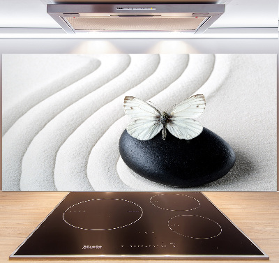 Kitchen splashback Zen stone and butterfly