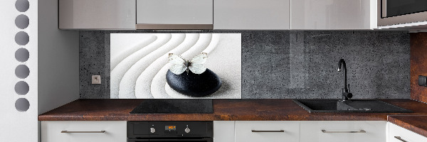 Kitchen splashback Zen stone and butterfly