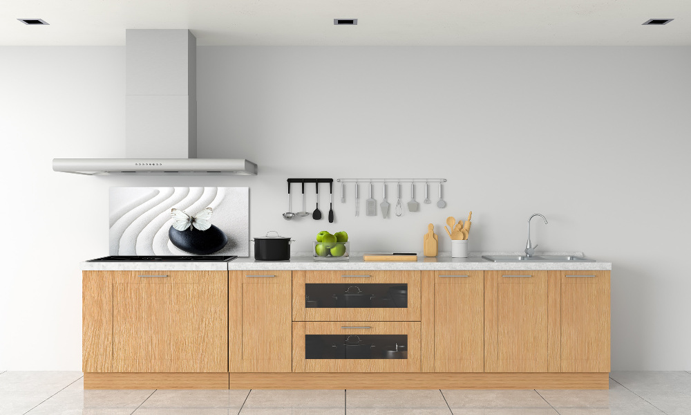 Kitchen splashback Zen stone and butterfly