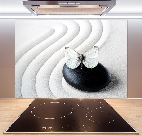 Kitchen splashback Zen stone and butterfly