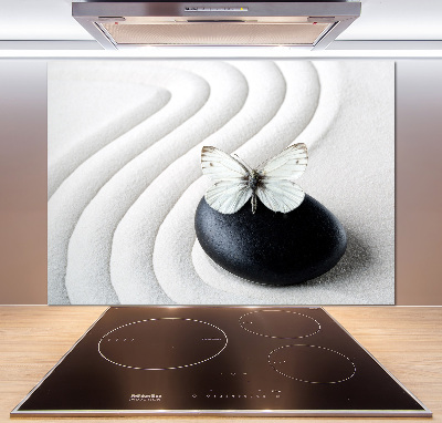 Kitchen splashback Zen stone and butterfly