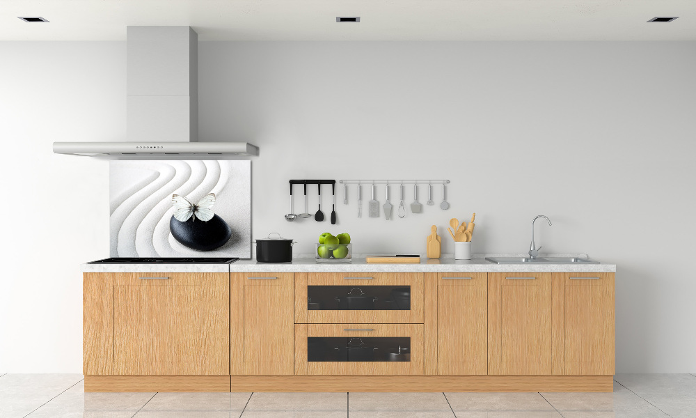 Kitchen splashback Zen stone and butterfly