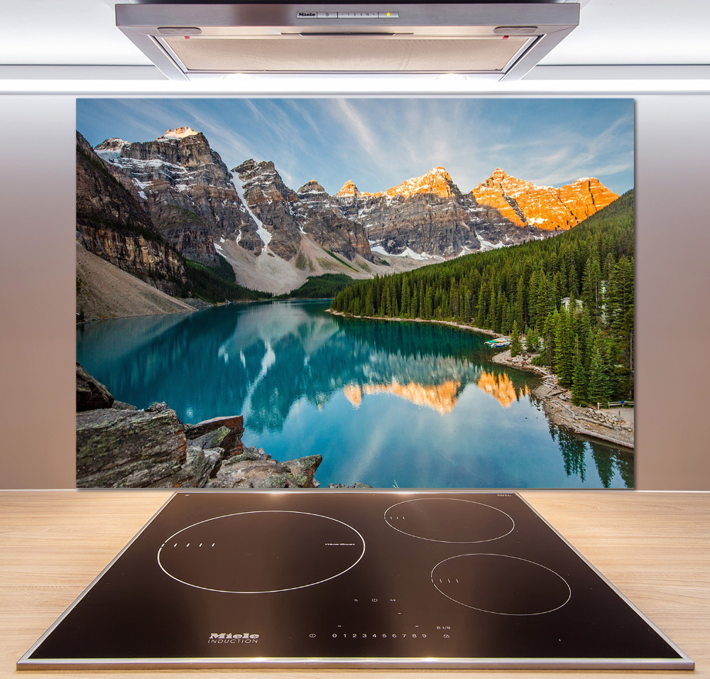 Kitchen wall panels Lake in the mountains