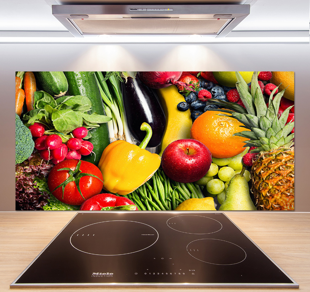 Kitchen splashback Vegetables and fruits