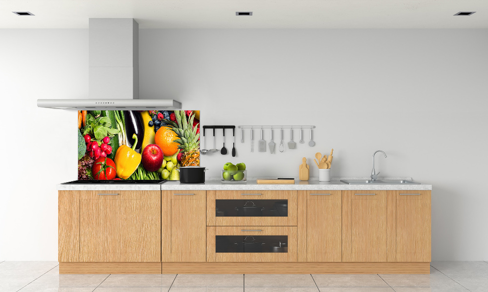 Kitchen splashback Vegetables and fruits