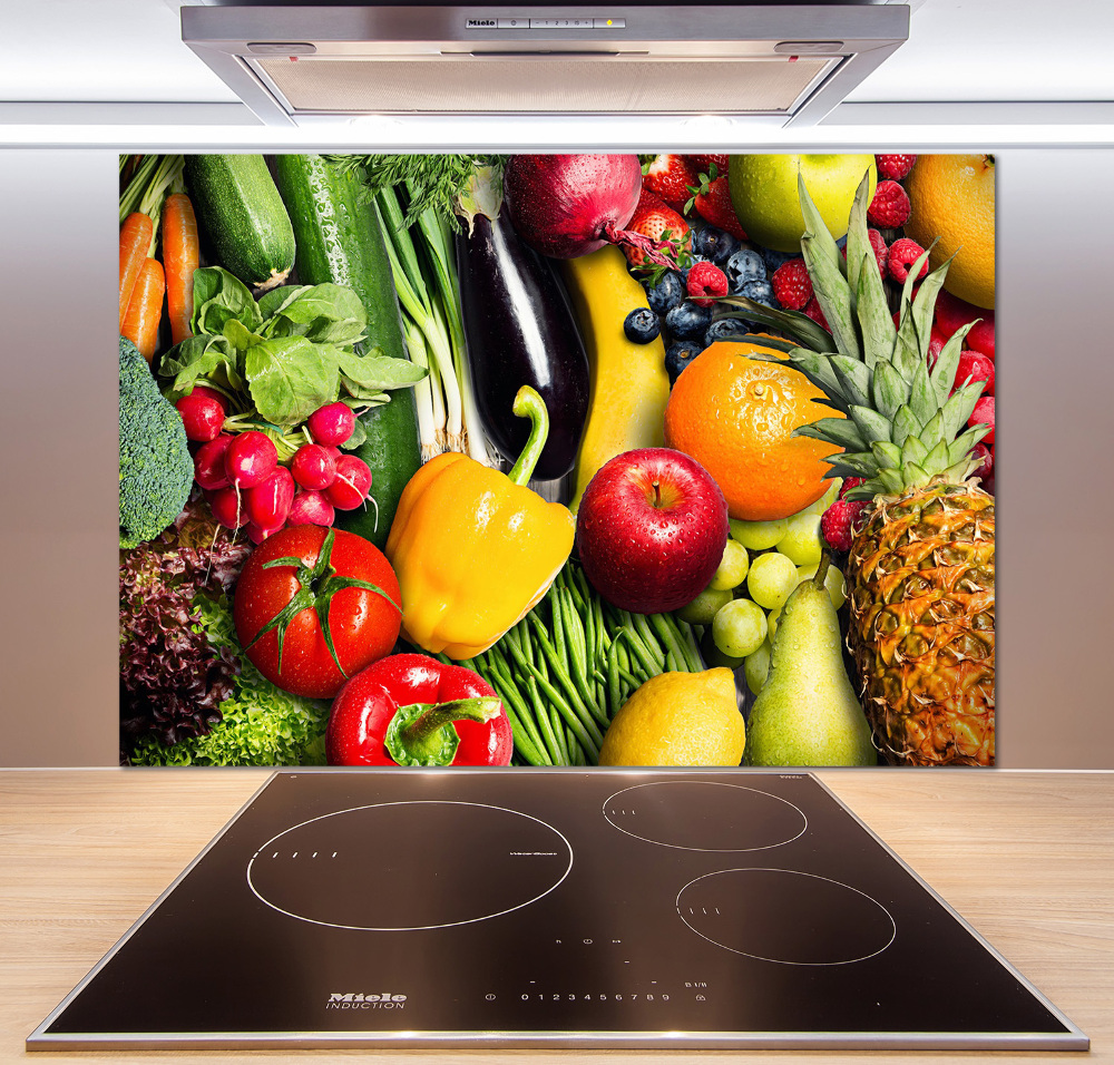 Kitchen splashback Vegetables and fruits