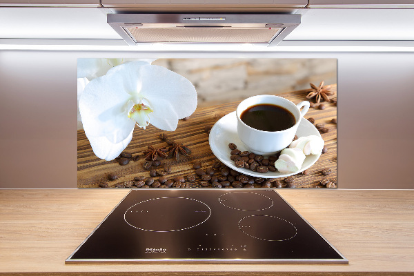 Glass splashback Cup of coffee