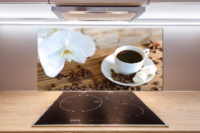 Glass splashback Cup of coffee