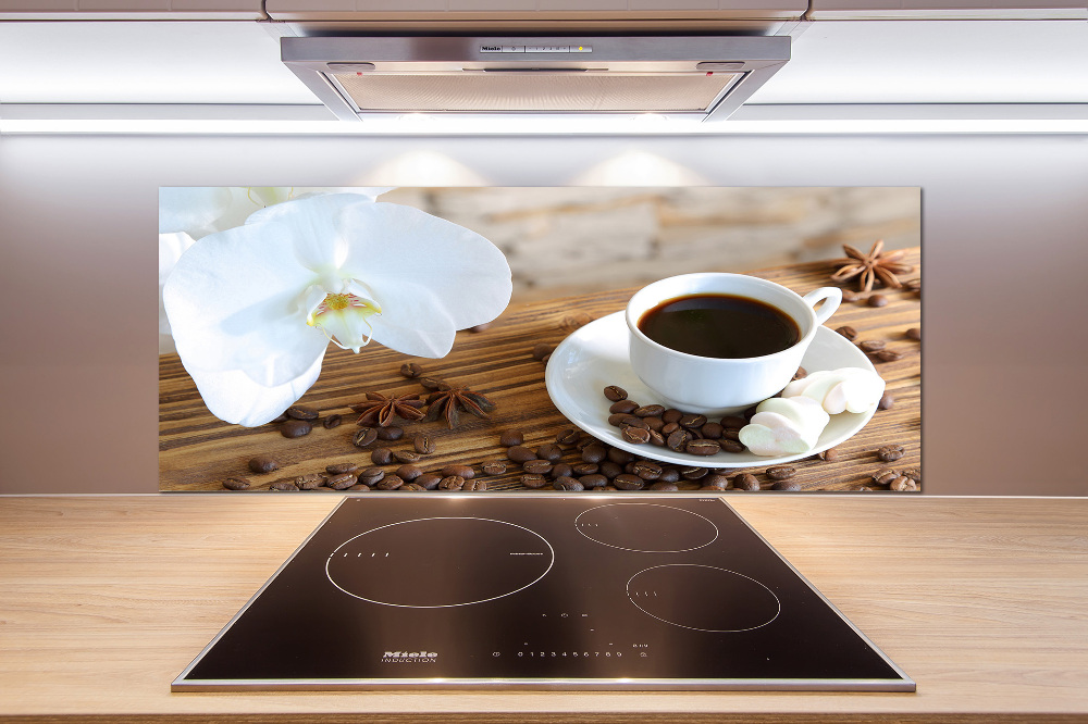 Glass splashback Cup of coffee