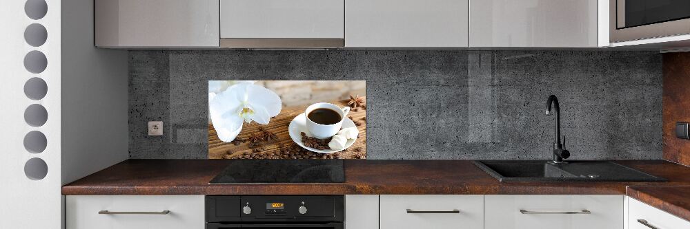 Glass splashback Cup of coffee