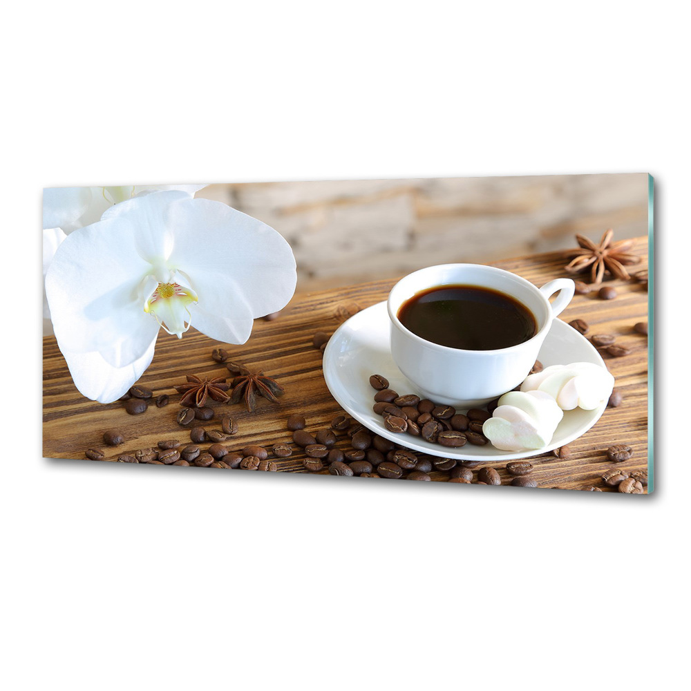 Glass splashback Cup of coffee