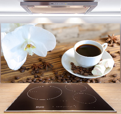 Glass splashback Cup of coffee