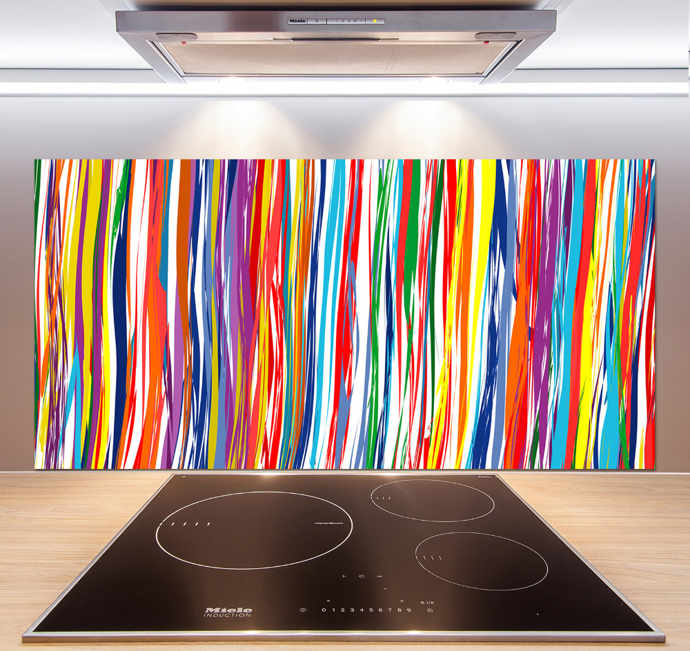 Kitchen splashback Colorful stripes