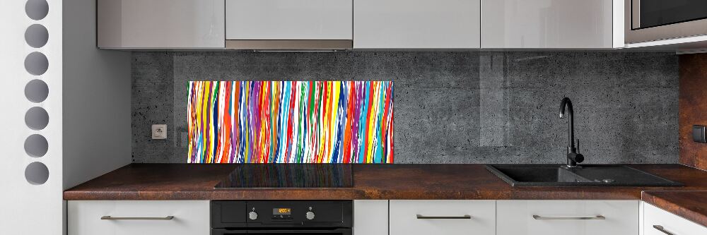 Kitchen splashback Colorful stripes