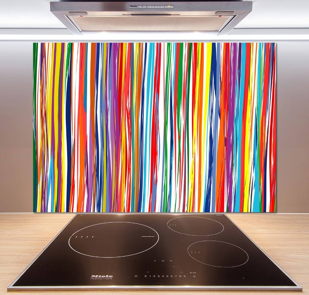 Kitchen splashback Colorful stripes