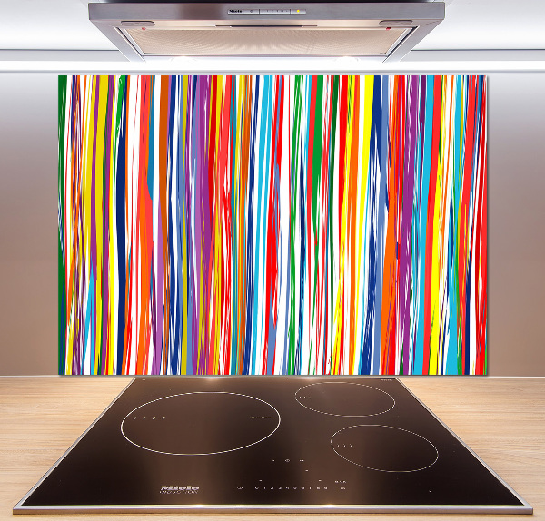 Kitchen splashback Colorful stripes