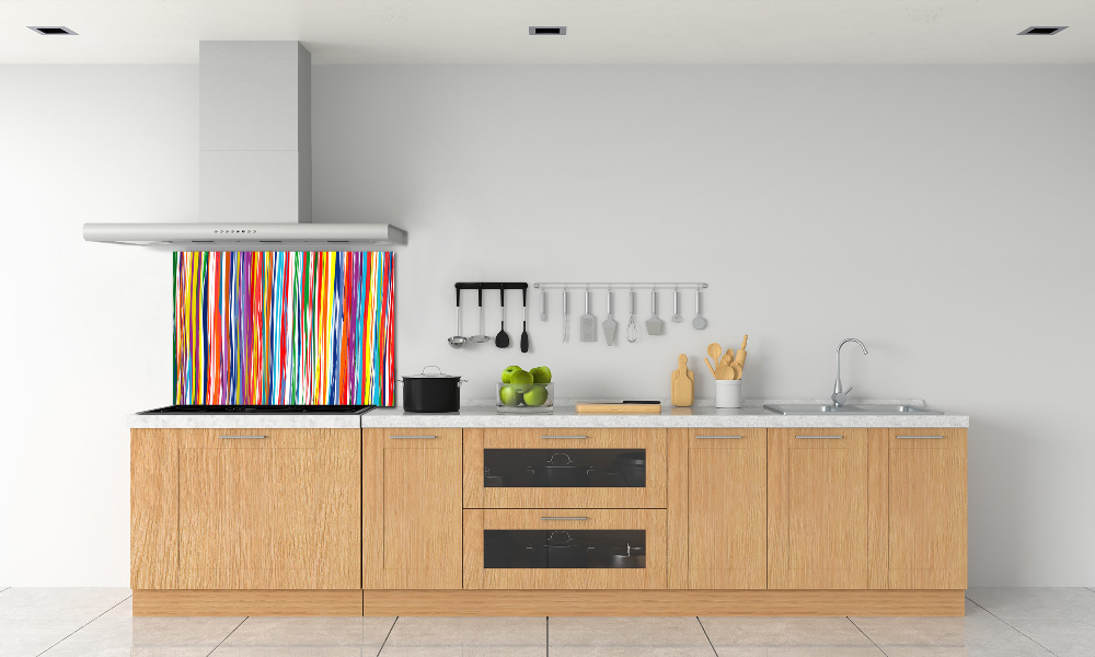 Kitchen splashback Colorful stripes