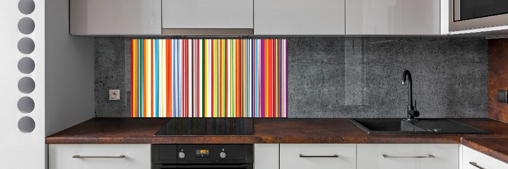 Kitchen splashback Colorful stripes