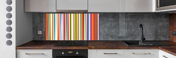 Kitchen splashback Colorful stripes