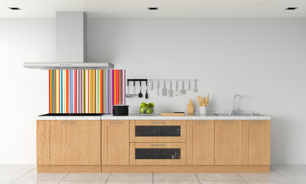 Kitchen splashback Colorful stripes