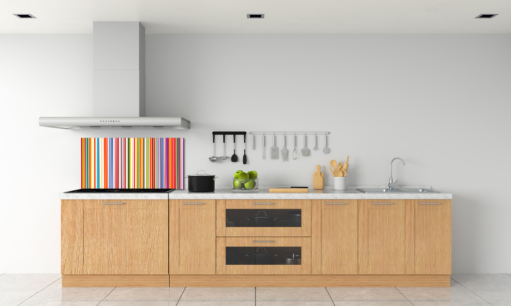 Kitchen splashback Colorful stripes