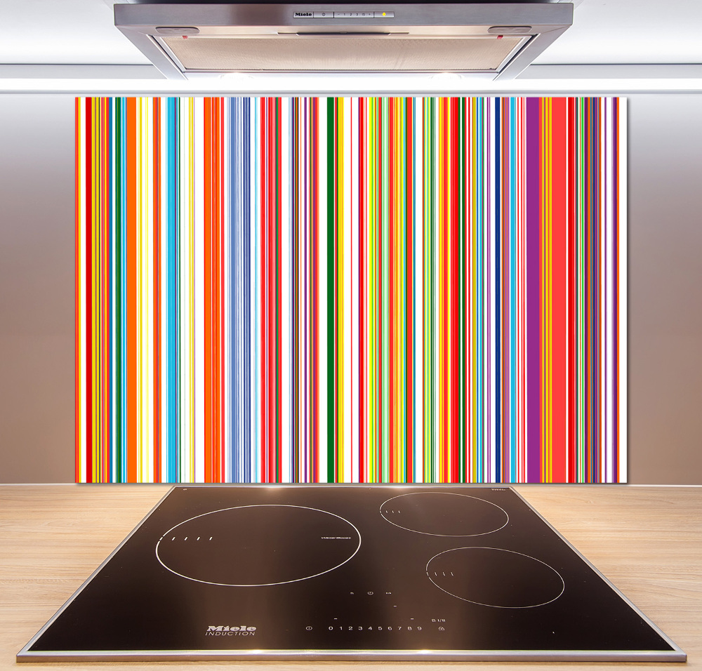 Kitchen splashback Colorful stripes