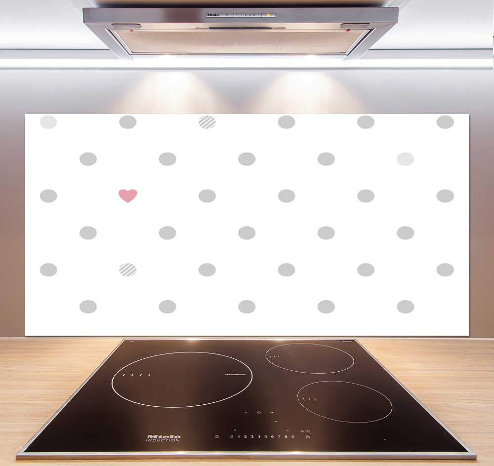 Hob splashback Dots and hearts