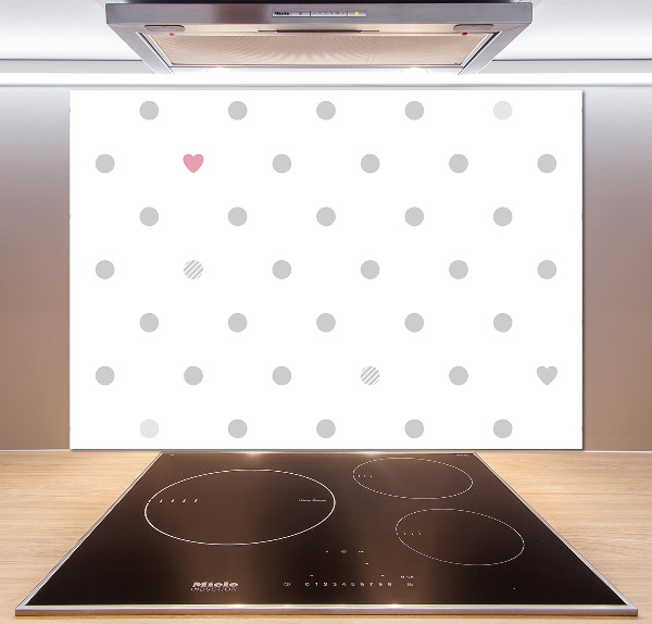 Hob splashback Dots and hearts