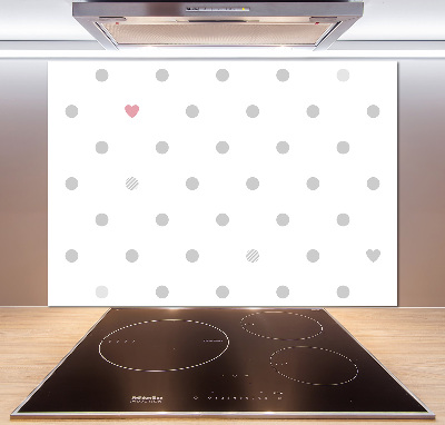 Hob splashback Dots and hearts