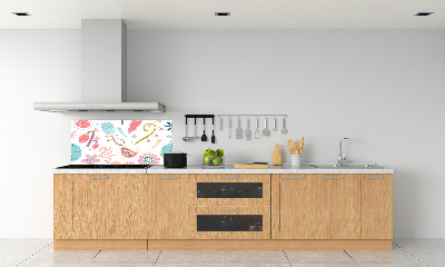 Cooker splashback Flowers and birds