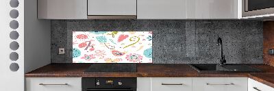 Cooker splashback Flowers and birds