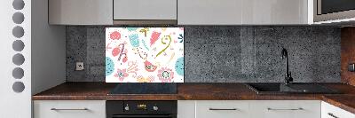 Cooker splashback Flowers and birds