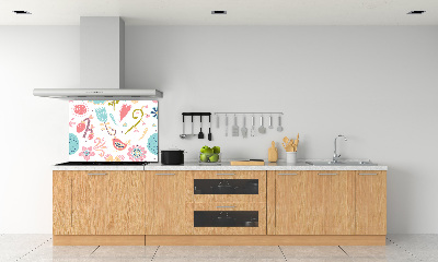 Cooker splashback Flowers and birds