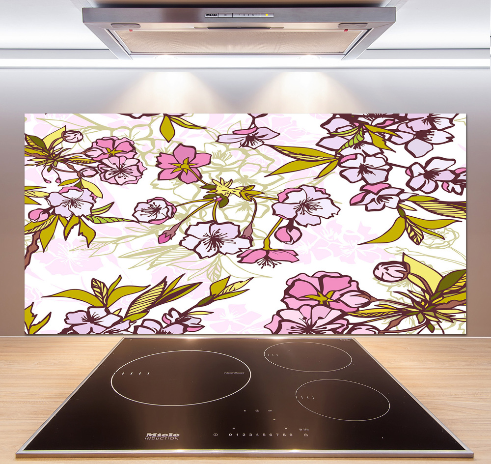 Cooker splashback Cherry blossoms