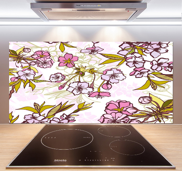 Cooker splashback Cherry blossoms