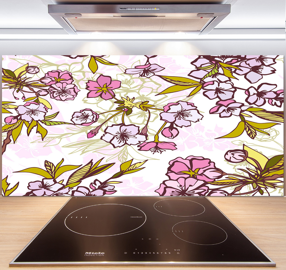 Cooker splashback Cherry blossoms