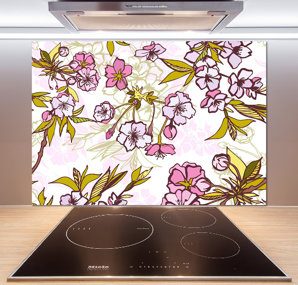 Cooker splashback Cherry blossoms