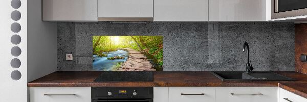 Glass splashback Path in the forest