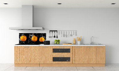 Glass splashback Oranges and water