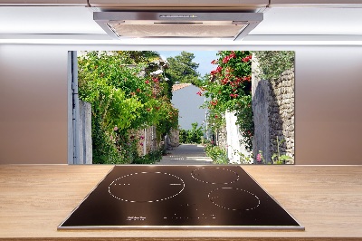 Glass splashback Floral alley