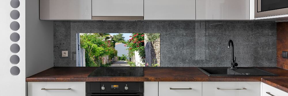 Glass splashback Floral alley