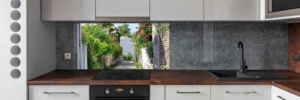 Glass splashback Floral alley