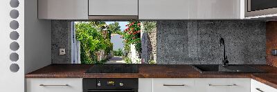 Glass splashback Floral alley