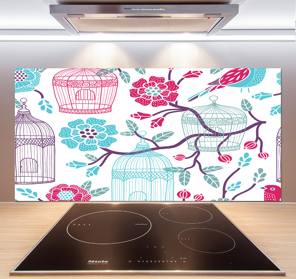 Cooker splashback Bird cages